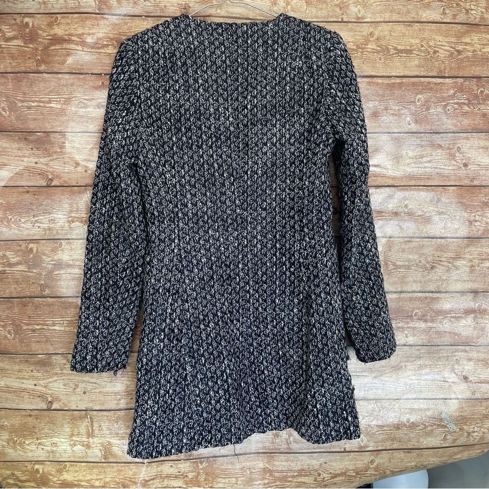 Zara Textured Weave Frock Coat With Zipper Size S - Picture 10 of 16